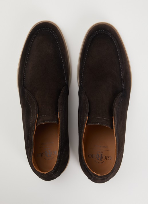 Giorgio Slip-on van suède - detail 2 donkerbruin