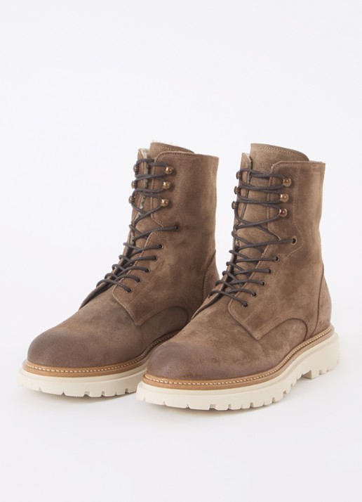 Giorgio Veterboot van suède - detail 2 taupe