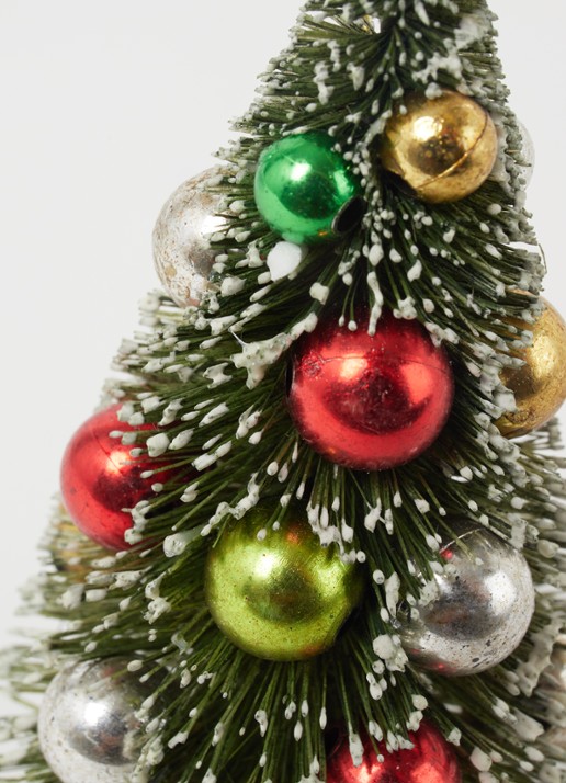 Gisela Graham Bristle Kerstboom kersthanger 11 cm - detail donkergroen