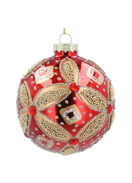 Gisela Graham Kerstbal met glitter 8 cm