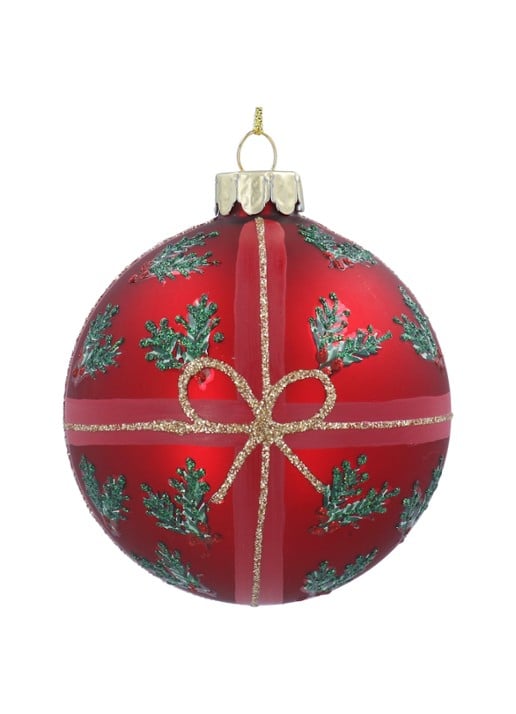 Gisela Graham Nostalgia Holly kerstbal 8 cm