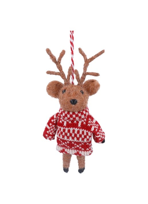 Gisela Graham Rendier Meisje met Scandinavische Jurk kersthanger 16 cm