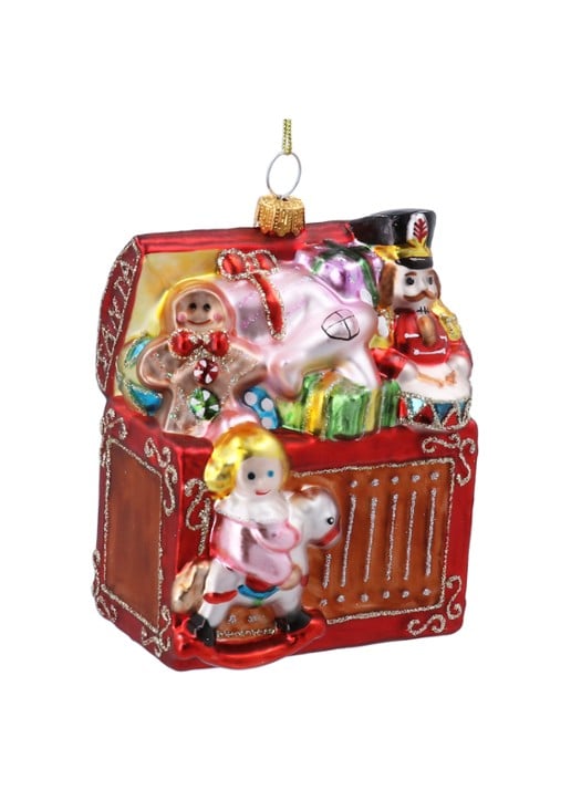 Gisela Graham Speelgoedkist kersthanger 10 cm