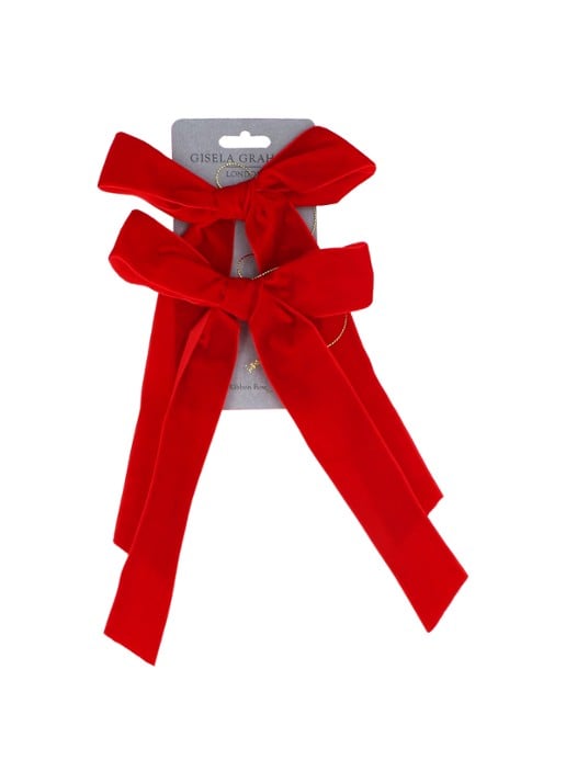 Gisela Graham Velvet Strik kersthanger 28 cm set van 2