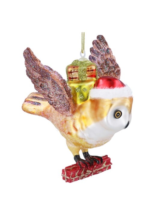 Gisela Graham Vliegende Uil kersthanger 10 cm