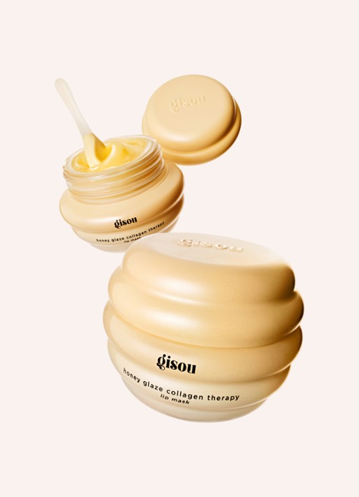 Gisou Honey Glaze Collagen Therapy Lip Mask - lipmasker - voorkant 5 bee-llini peach