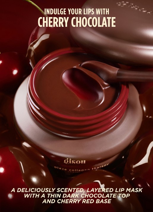 Gisou Honey Glaze Collagen Therapy Lip Mask - lipmasker - detail 2 cherry chocolate