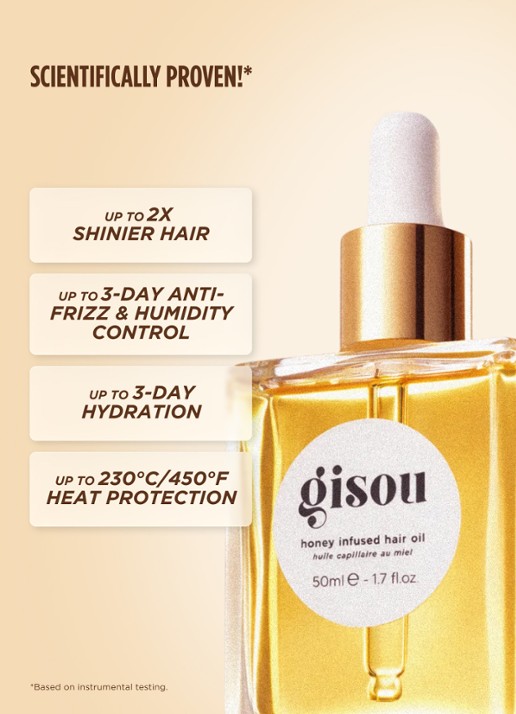 Gisou Honey Infused Hair Oil - Haarolie - achterkant undefined
