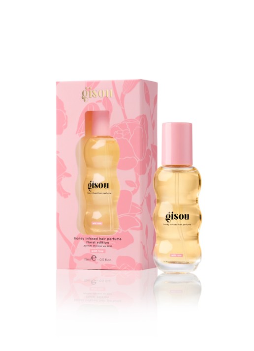 Gisou Honey Infused Hair Perfume - mini haarparfum  - voorkant 7 wild rose