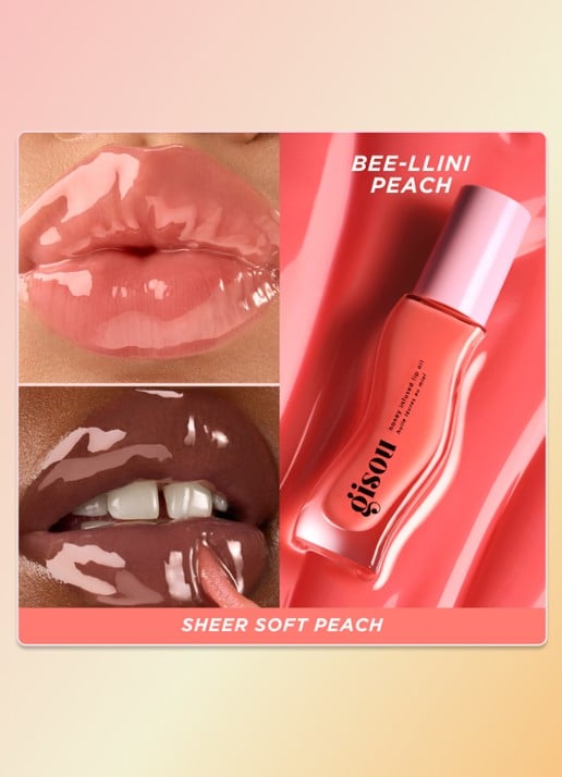 Gisou Honey Infused Lip Oil - lipolie - detail 5 beellini peach