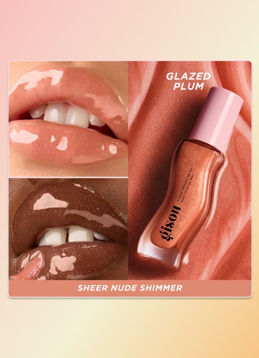 Gisou Honey Infused Lip Oil - lipolie - detail 5 glazed plum
