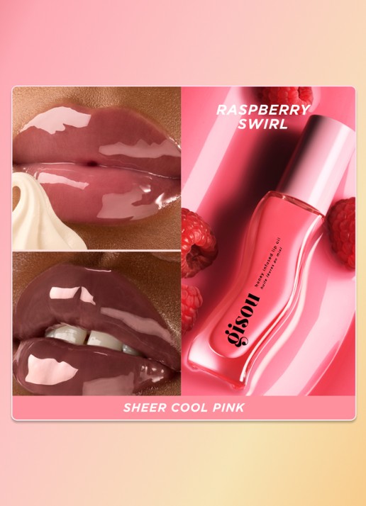 Gisou Honey Infused Lip Oil - lipolie - detail 3 raspberry swirl