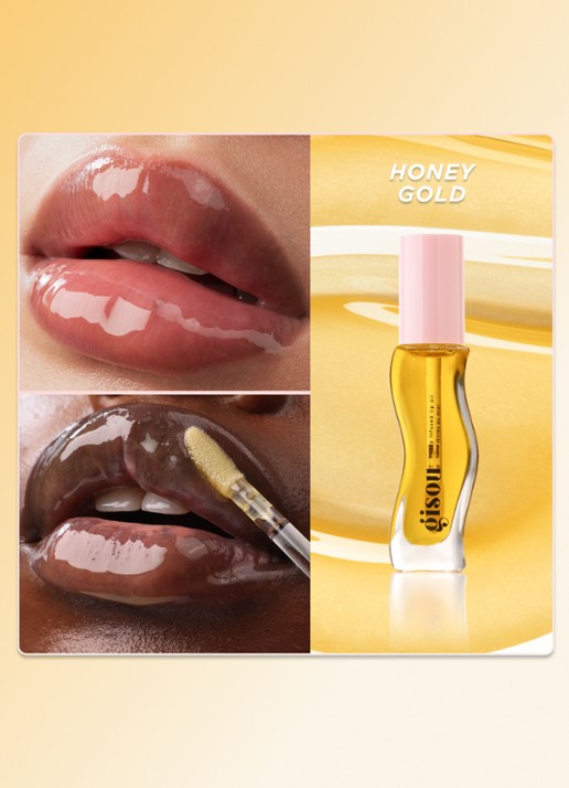 Gisou Honey Infused Lip Oil - lipolie - detail 3 honey gold