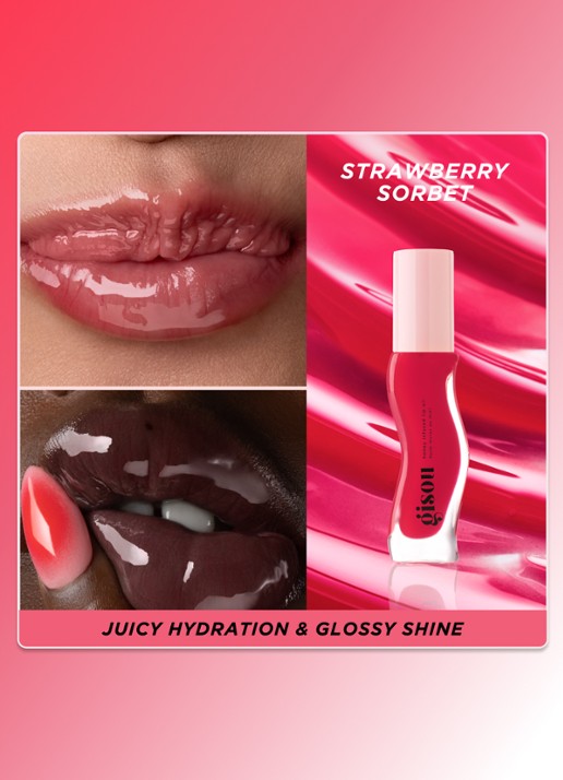 Gisou Honey Infused Lip Oil - lipolie - detail 5 strawberry sorbet