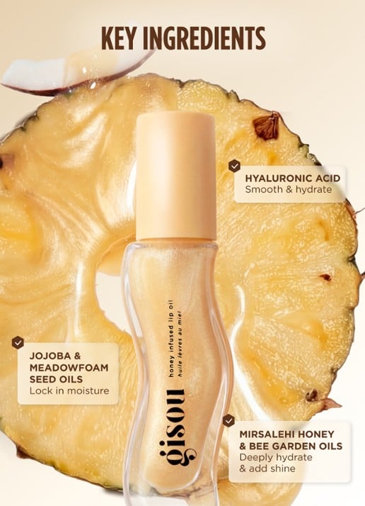 Gisou Honey Infused Lip Oil - lipolie - detail 6 pineapple pout