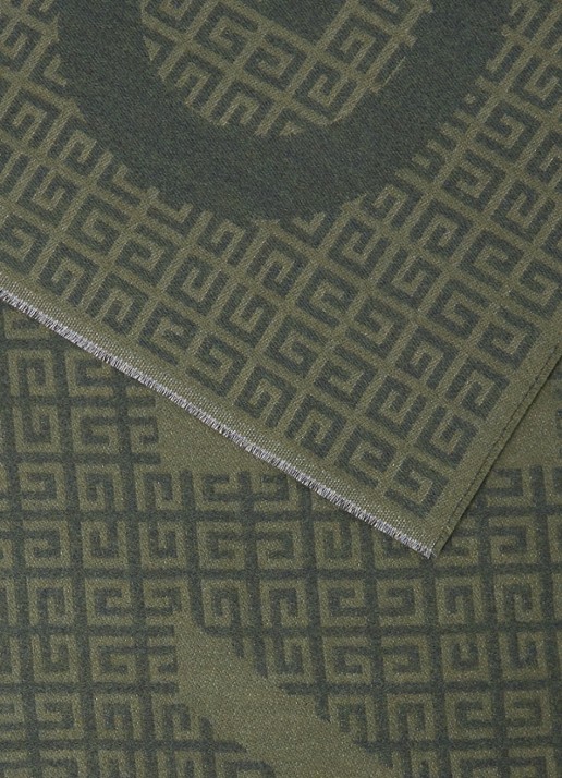 Givenchy 4G sjaal in zijdeblend met logoprint 175 x 35 cm  - detail bronsgroen
