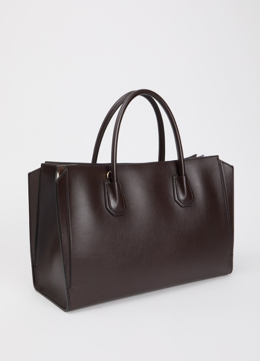 Givenchy Antigona Catchall Medium schoudertas van kalfsleer met afneembare schouderriem - achterkant chocoladebruin