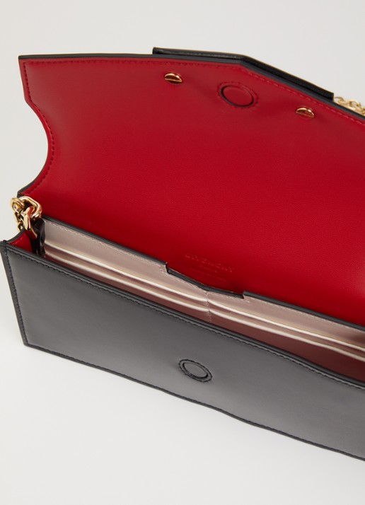 Givenchy Antigona clutch van kalfsleer met afneembare schouderriem - detail zwart