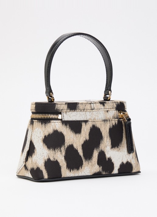 Givenchy Antigona handtas met panterprint en afneembare schouderriem - achterkant 2 beige