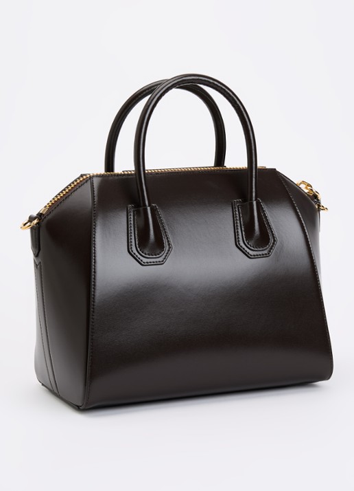 Givenchy Antigona handtas van leer met afneembare schouderriem - achterkant chocoladebruin