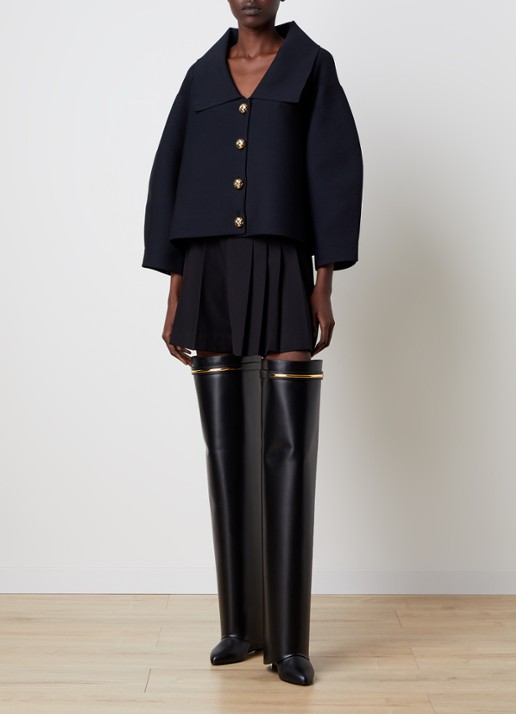 Givenchy Cocoon jack met ballonmouw - voorkant 6 zwart