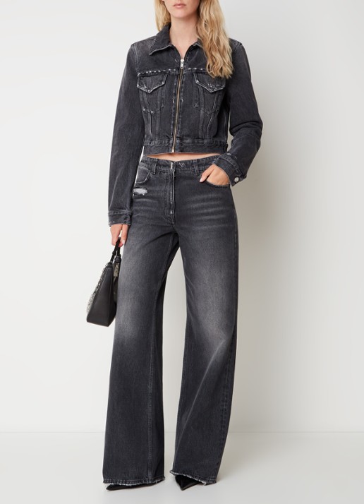 Givenchy Cropped spijkerjas met borstzakken - voorkant 5 zwart
