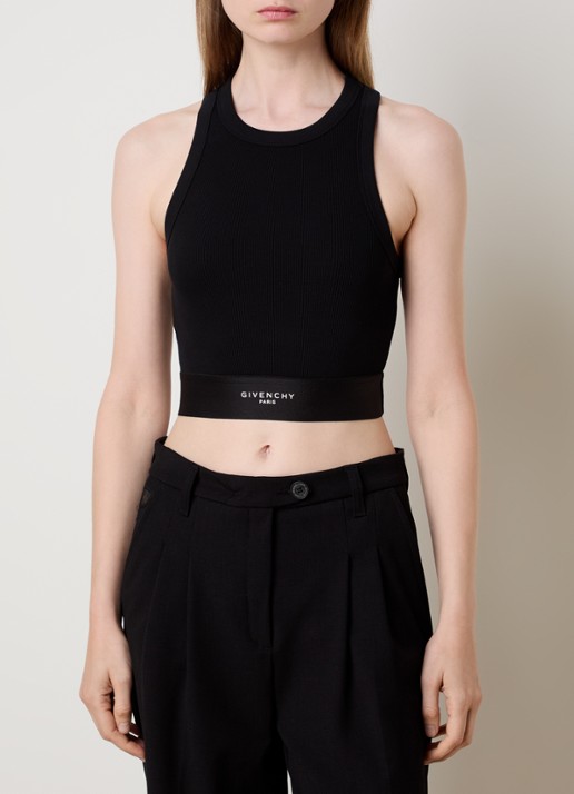 Givenchy Cropped tanktop met logoband