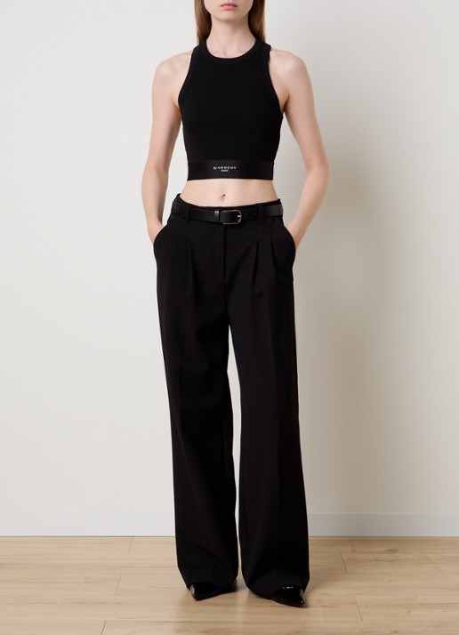 Givenchy Cropped tanktop met logoband - voorkant 2 zwart