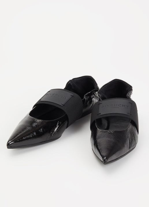 Givenchy Crush ballerina van kalfsleer met lakfinish - detail zwart