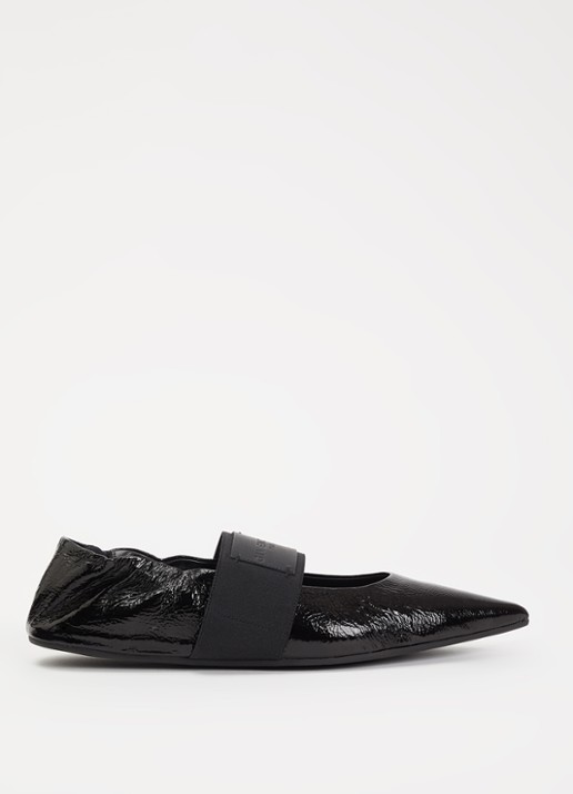 Givenchy Crush ballerina van kalfsleer met lakfinish - voorkant 5 zwart