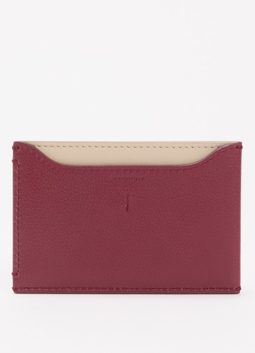 Givenchy Day pasjeshouder van leer - achterkant bordeauxrood