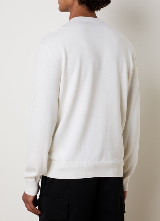 Givenchy Fijngebreide pullover met logoborduring - achterkant 5 gebroken wit