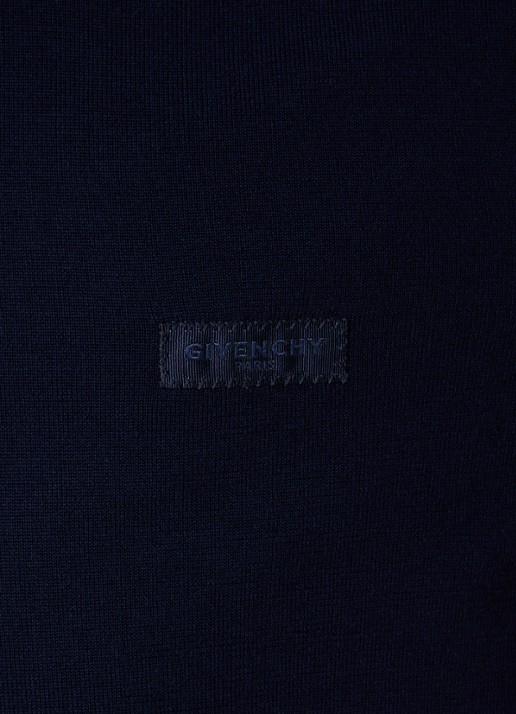 Givenchy Fijngebreide pullover met logoborduring - detail 2 donkerblauw