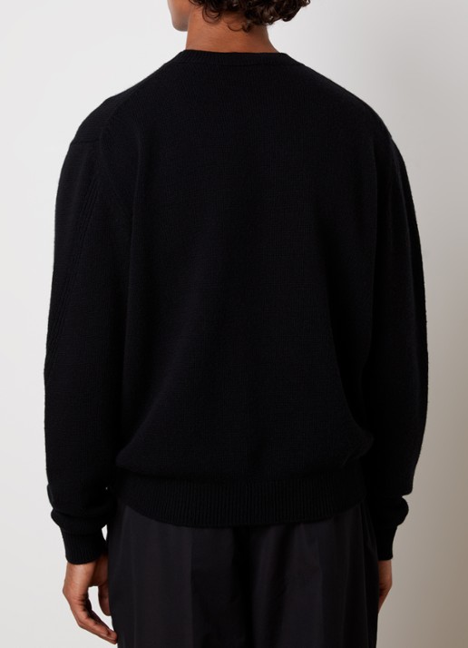 Givenchy Grofgebreide trui in kasjmierblend met logo - achterkant zwart