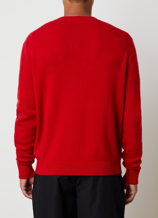 Givenchy Grofgebreide trui in kasjmierblend met logo - achterkant rood