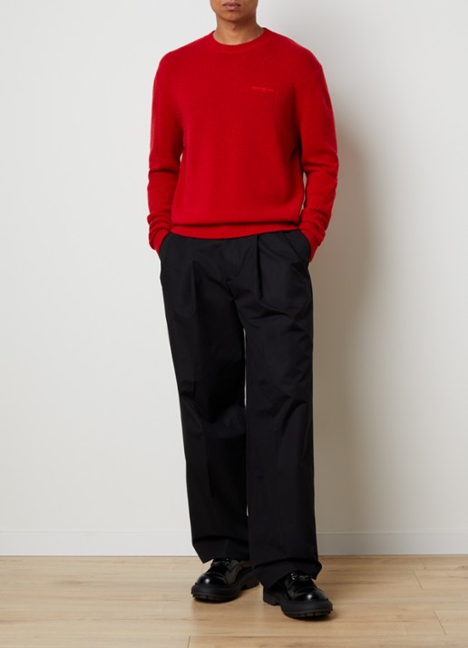 Givenchy Grofgebreide trui in kasjmierblend met logo - voorkant 5 rood