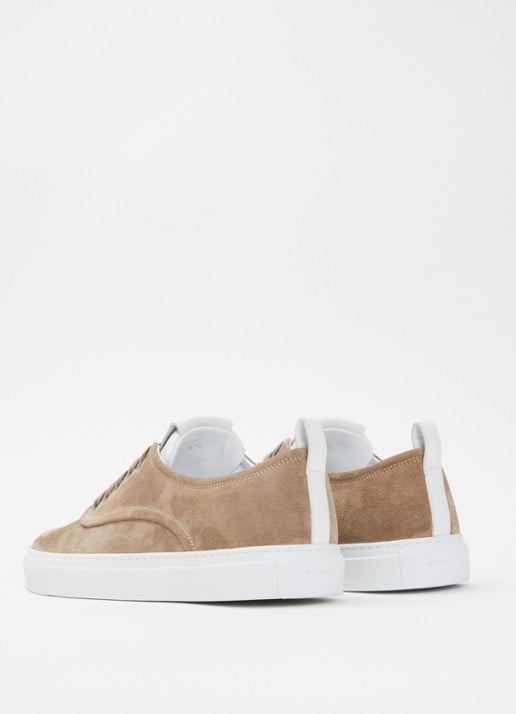 Givenchy New City sneaker van suède - achterkant 2 lichtbruin