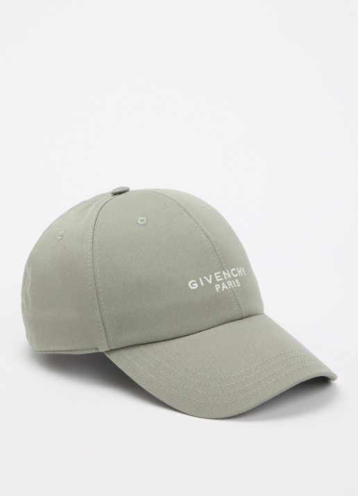Givenchy Pet met logoborduring - voorkant olijfgroen