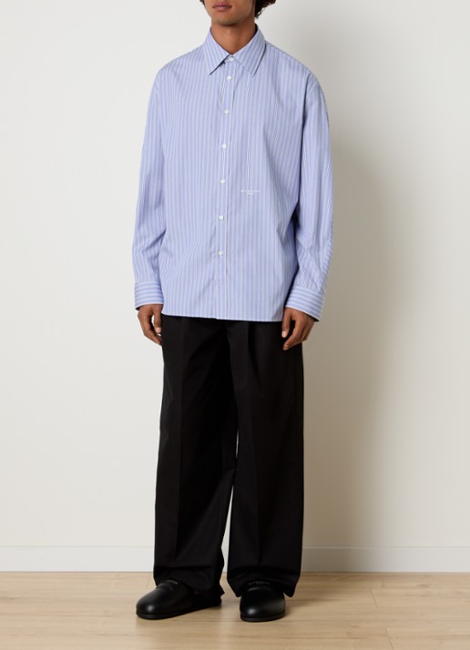 Givenchy Regular fit overhemd met streepprint - voorkant 3 donkerblauw