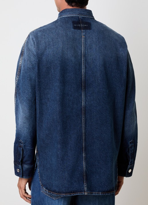 Givenchy Regular fit overshirt van denim - achterkant 3 indigo
