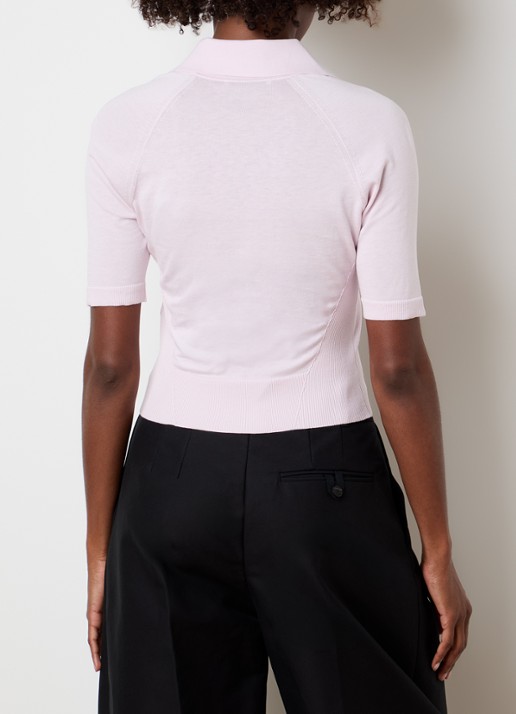 Givenchy Regular fit polo in zijdeblend met logo - achterkant 5 roze