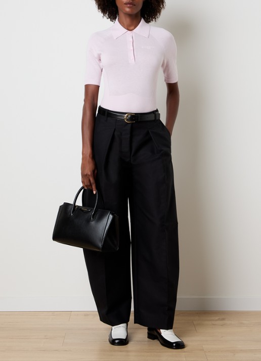 Givenchy Regular fit polo in zijdeblend met logo - voorkant 2 roze
