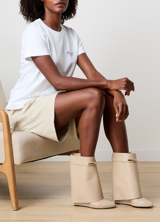 Givenchy Shark enkellaarsje van kalfsleer - voorkant 2 beige