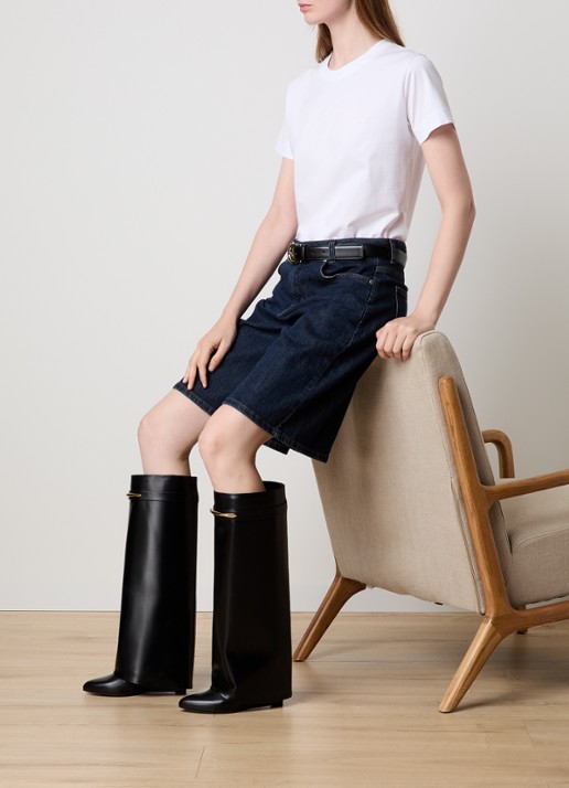Givenchy Shark laars van kalfsleer - voorkant 2 zwart