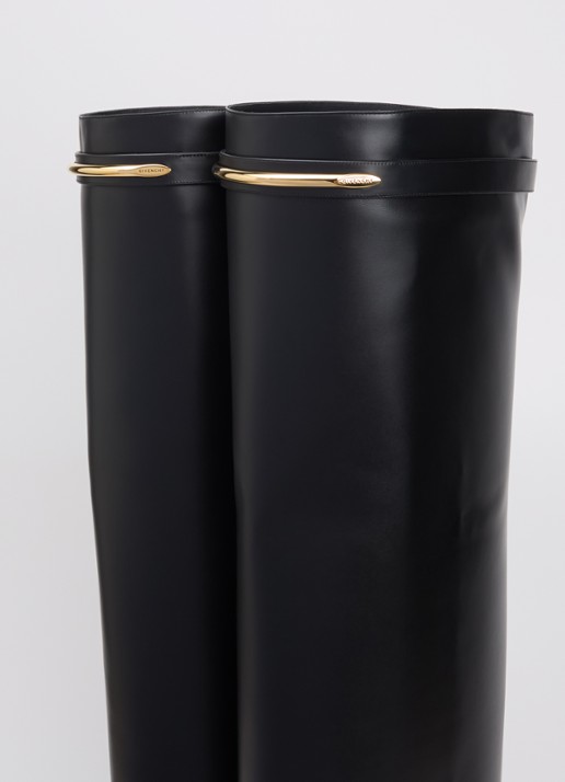 Givenchy Shark Pinch overknee laars van kalfsleer - detail 3 zwart