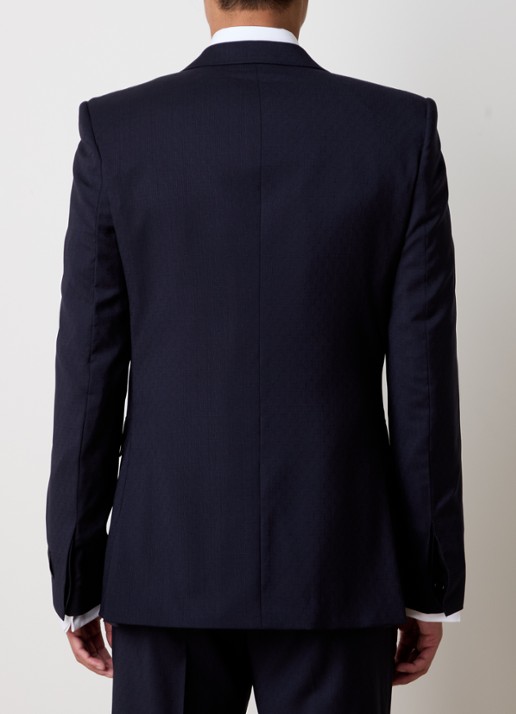 Givenchy Slim fit colbert van wol met klepzakken - achterkant donkerblauw
