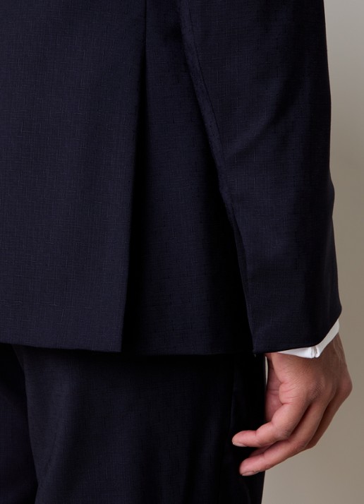 Givenchy Slim fit colbert van wol met klepzakken - detail 4 donkerblauw