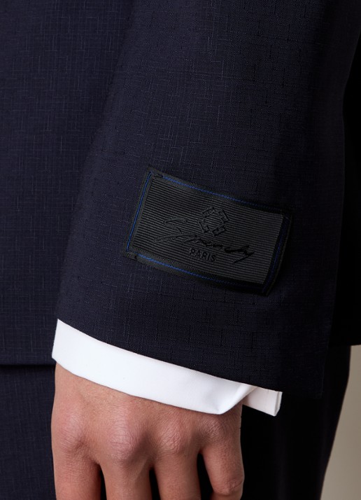 Givenchy Slim fit colbert van wol met klepzakken - detail 6 donkerblauw