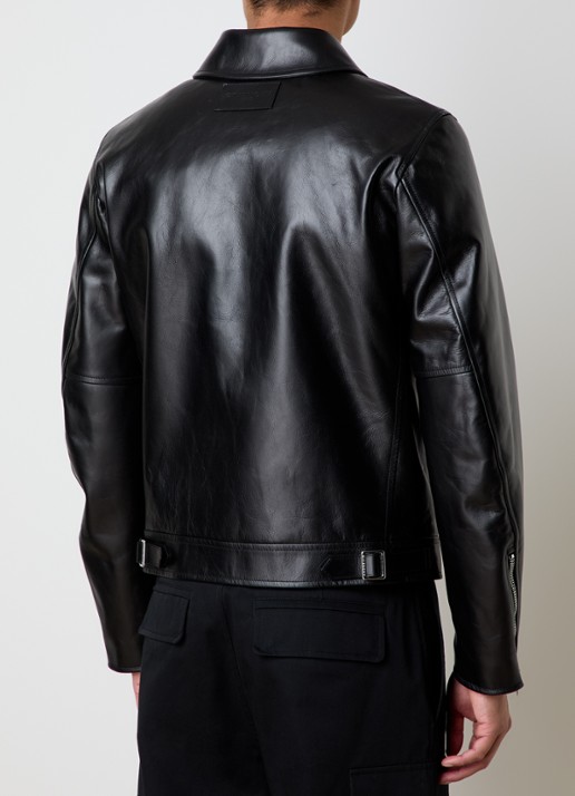 Givenchy Smoot jack van leer met steekzakken - achterkant 3 zwart