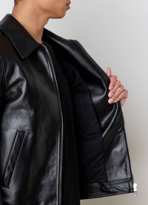 Givenchy Smoot jack van leer met steekzakken - detail 5 zwart